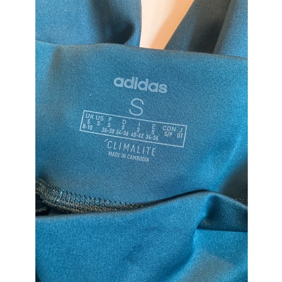 Adidas Blue/Teal climalite logo leggings size Small - Picture 6 of 8
